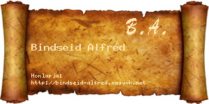 Bindseid Alfréd névjegykártya